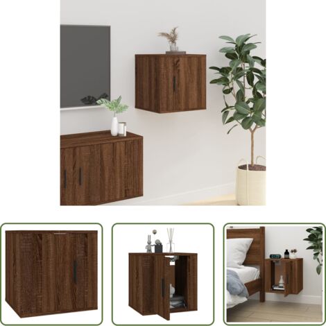 Mobile TV -  Mobile Porta TV a Parete Rovere Marrone 40x34,5x40 cm
