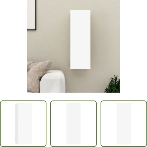 Mobile TV -  Mobile Porta TV Bianco 30,5x30x90 cm in Legno Multistrato