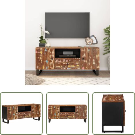 Mobile TV -  Mobile TV 105x33,5x46cm Legno Massello Recupero e Multistrato