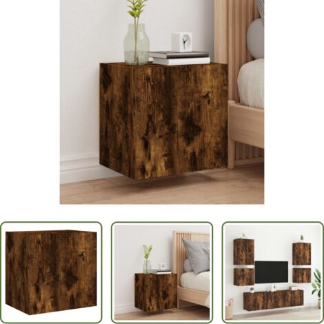 Mobile TV -  Mobile TV a Parete Rovere Fumo 40,5x30x40 cm Legno Multistrato