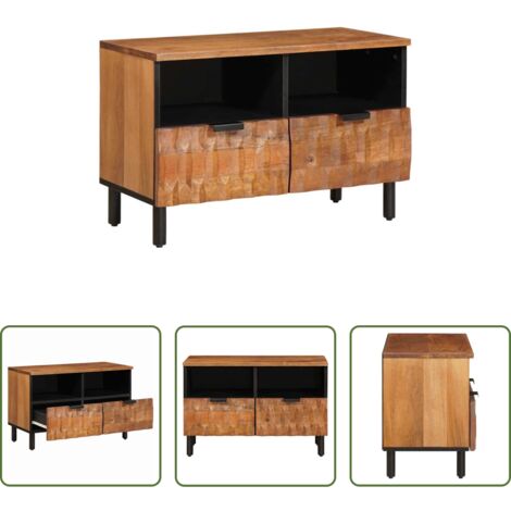 Mobile TV -  Mobile TV con cassetto Finitura Marrone Acacia 70 x 33 x 46 cm