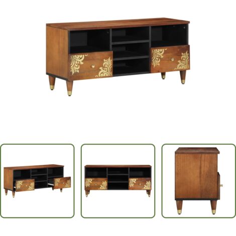 Mobile TV -  Mobile TV con cassetto Marrone miele 100 x 33 x 46 cm