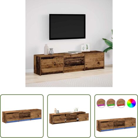 Mobile TV -  Mobile TV con LED con cassetto Legno vecchio 165 x 34 x 40 cm