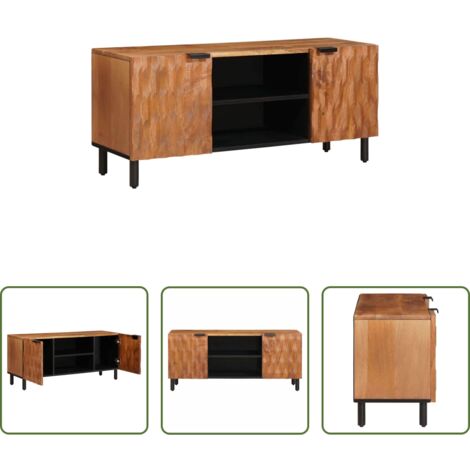 Mobile TV -  Mobile TV con porta Finitura Marrone Acacia 105 x 33 x 46 cm