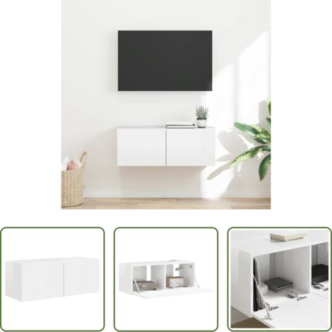 Mobile TV -  Mobile TV da parete Bianco Lucido 60 x 31 x 29.5 cm