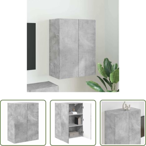 Mobile TV -  Mobile TV da parete Grigio cemento 59,5 x 31 x 80 cm
