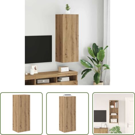 Mobile TV -  Mobile TV da parete Rovere artigianale 40,5 x 30 x 102 cm