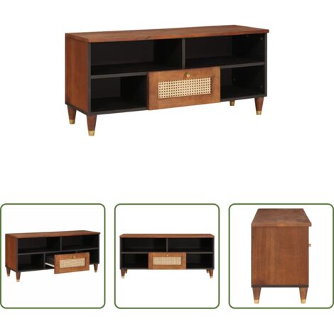 Mobile TV -  Mobile TV Marrone 100 x 33,5 x 46 cm Legno di mango massello