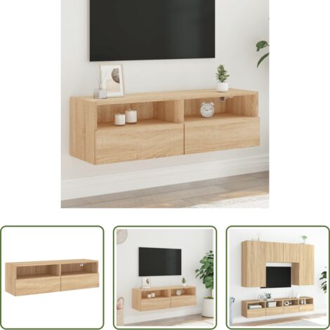 Mobile TV -  Mobile TV Parete Rovere Sonoma 100x30x30cm in Legno Multistrato