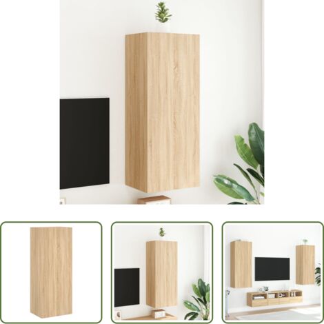 Mobile TV -  Mobile TV Parete Rovere Sonoma 40,5x30x102 cm Legno Multistrato