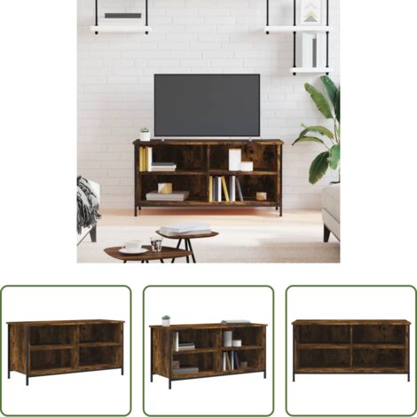 Mobile TV -  Mobile TV Rovere Fumo 100x40x50 cm in Legno Multistrato