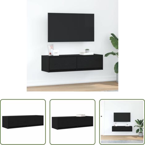 Mobile TV -  Mobile TV Rovere nero 100 x 31 x 25.5 cm Legno multistrato