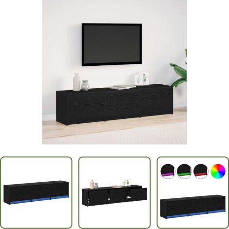 Mobile TV -  Mobile TV Rovere Nero 165 x 34 x 40 cm Legno multistrato