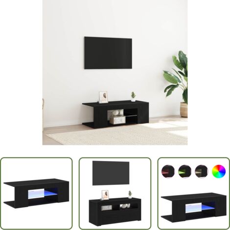 Mobile TV -  Mobile TV Rovere Nero 90 x 39 x 30 cm Legno multistrato
