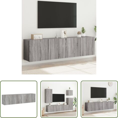 Mobile TV -  Mobili TV a Parete 2pz Grigio Sonoma 80x30x41 cm