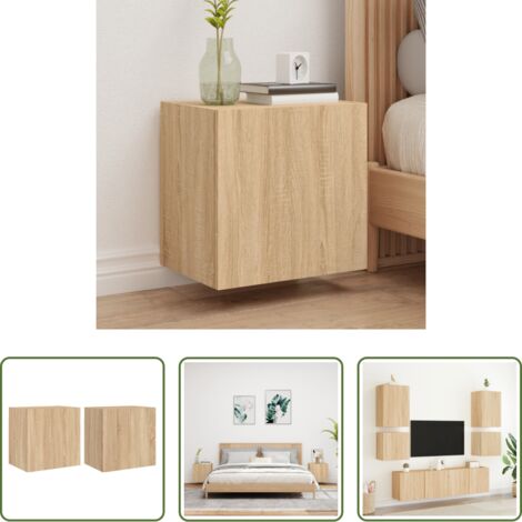 Mobile TV -  Mobili TV Muro 2pz Rovere Sonoma 40,5x30x40cm Legno Multistrato