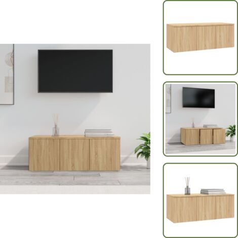 Mobile TV moderno - vidaXL Mobile Porta TV Rovere Sonoma 80x34x30 cm Legno Multistrato - Mobile TV classico