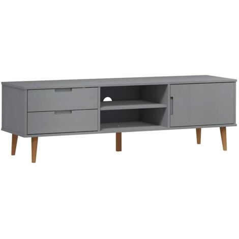 Mobile TV MOLDE Grigia 158x40x49 cm in Legno Massello di Pino vidaXL