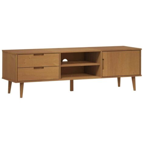 Mobile TV MOLDE Marrone 158x40x49 cm in Legno Massello di Pino vidaXL