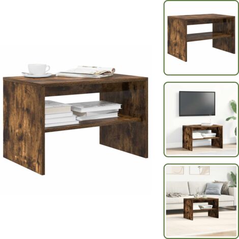Mobile TV multifunzione - vidaXL Mobile Porta TV Rovere Fumo 60x40x40 cm in Legno Multistrato - Mobile in legno multistrato