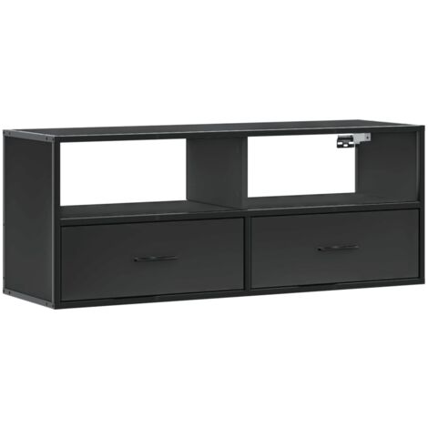 Mobile TV multimediale scaffale per televisione televisione buffet sala da pranzo soggiorno camera da letto 100 x 31 x 39,5 cm derivati del legno e metallo nero 020025440