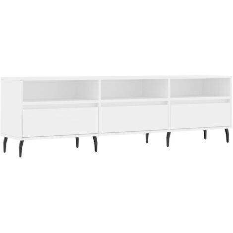 Mobile TV multimediale scaffale per televisione televisione buffet sala da pranzo soggiorno camera da letto 150 x 30 x 44,5 cm derivati del legno bianco 020025967