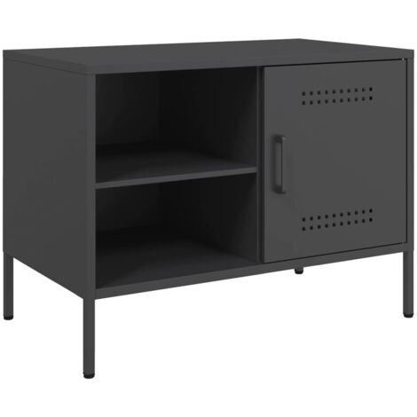 Mobile TV multimediale scaffale per televisione televisione buffet sala da pranzo soggiorno camera da letto 68 x 39 x 50,5 cm acciaio nero 020026160