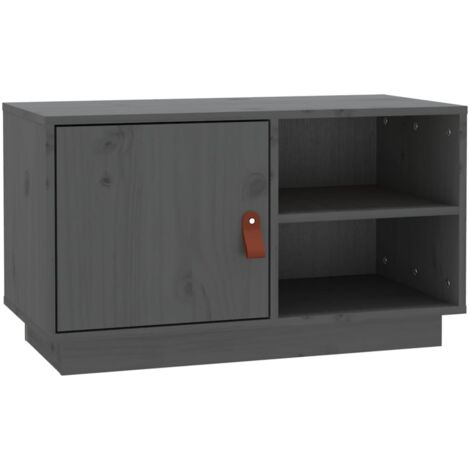 Mobile TV multimediale scaffale per televisione televisione buffet sala da pranzo soggiorno camera da letto 70 x 34 x 40 cm legno massello di pino grigio 020026188