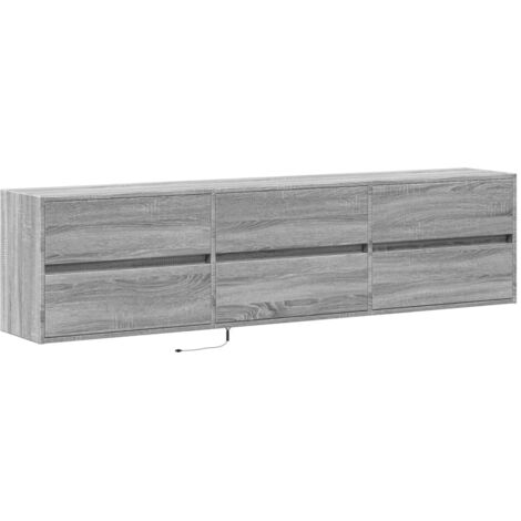 Mobile TV multimediale scaffale per televisione televisione buffet sala da pranzo soggiorno camera da letto a parete con LED Sonoma 180 x 31 x 45 cm grigio 020027833