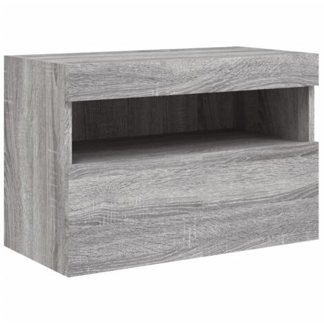 Mobile TV multimediale scaffale per televisione televisione buffet sala da pranzo soggiorno camera da letto a parete con luci LED sonoma 60 x 30 x 40 cm grigio 020028053