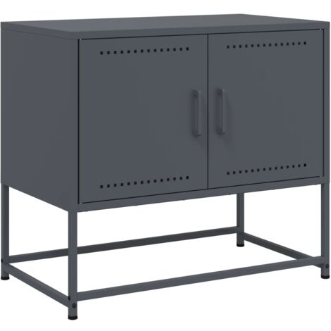 Mobile TV multimediale scaffale per televisione televisione buffet sala da pranzo soggiorno camera da letto antracite 68,5 x 39 x 60,5 cm acciaio antracite 020026406