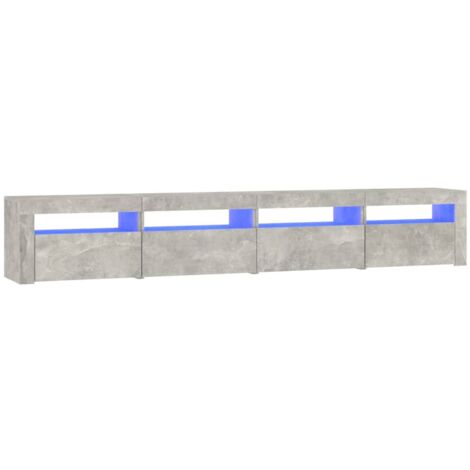 Mobile TV multimediale scaffale per televisione televisione buffet sala da pranzo soggiorno camera da letto con luci a LED 240 x 35 x 40 cm grigio 020026565