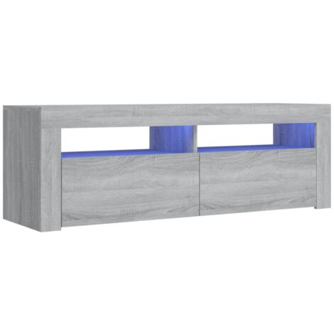 Mobile TV multimediale scaffale per televisione televisione buffet sala da pranzo soggiorno camera da letto con luci a LED sonoma 120 x 35 x 40 cm grigio 020026798