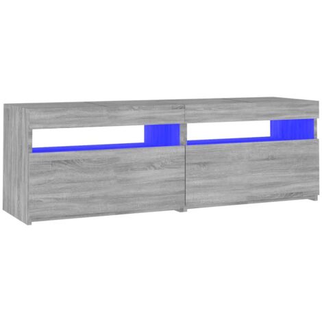 Mobile TV multimediale scaffale per televisione televisione buffet sala da pranzo soggiorno camera da letto con luci a LED sonoma 120 x 35 x 40 cm grigio 020026800