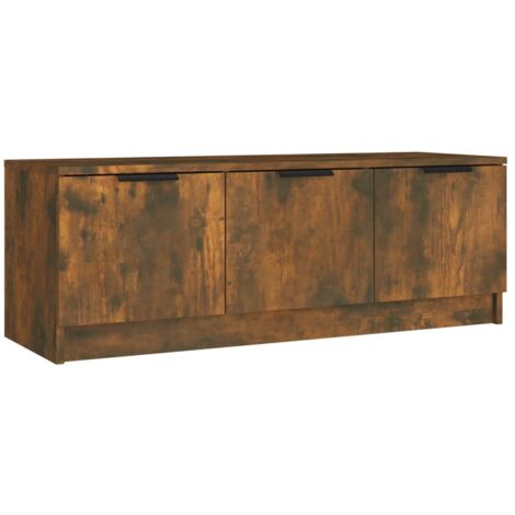 Mobile TV multimediale scaffale per televisione televisione buffet sala da pranzo soggiorno camera da letto rovere affumicato 102 x 35 x 36,5 cm derivati del legno marrone 020027287