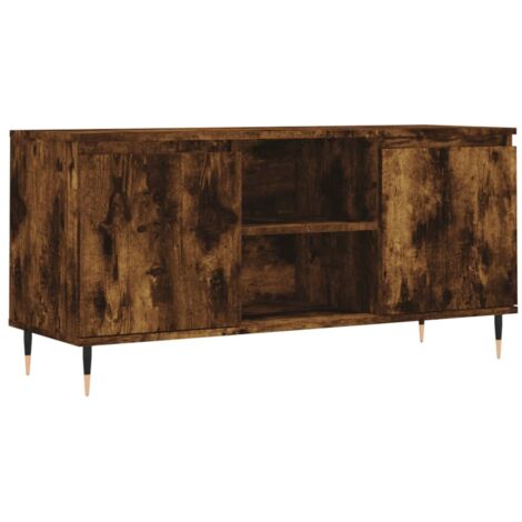 Mobile TV multimediale scaffale per televisione televisione buffet sala da pranzo soggiorno camera da letto rovere affumicato 104 x 35 x 50 cm derivati del legno marrone 020027314