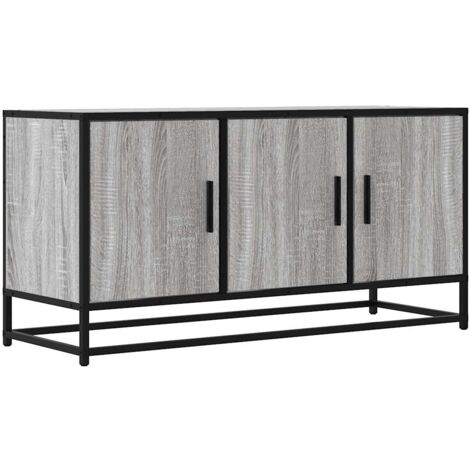 Mobile TV multimediale scaffale per televisione televisione buffet sala da pranzo soggiorno camera da letto sonoma 100 x 35 x 50 cm derivati del legno e metallo grigio 020028337