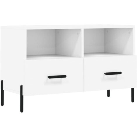 Mobile TV multimediale scaffale per televisione televisore buffet sala da pranzo soggiorno camera da letto 80 x 36 x 50 cm derivati del legno bianco 020026291