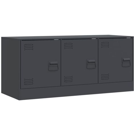 Mobile TV multimediale scaffale per televisione televisore buffet sala da pranzo soggiorno camera da letto antracite 99 x 39 x 44 cm acciaio antracite 020026409