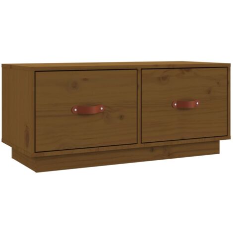 Mobile TV multimediale scaffale per televisione televisore buffet sala da pranzo soggiorno camera da letto miele 80 x 34 x 35 cm legno di pino massiccio marrone 020027720
