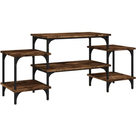 Mobile TV multimediale scaffale per televisione televisore buffet sala da pranzo soggiorno camera da letto rovere affumicato 117 x 35 x 52 cm derivati del legno marrone 020027316