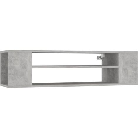 Mobile TV multimediale scaffale per televisione televisore buffet sala da pranzo soggiorno camera da letto sospeso 100 x 30 x 26,5 cm pannelli compositi grigio 020028483