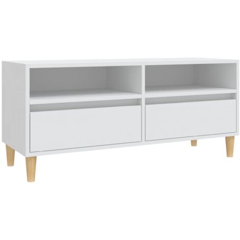 Mobile TV multimediale scaffale TV credenza TV sala da pranzo soggiorno camera da letto 100 x 345 x 445 cm legno ingegnerizzato bianco 020025469