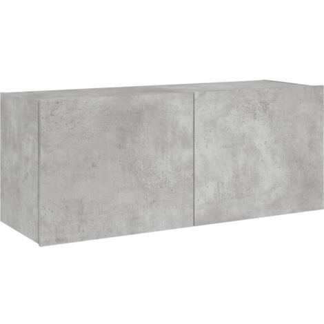 Mobile TV multimediale scaffale TV credenza TV sala da pranzo soggiorno camera da letto montaggio a parete con luci LED 100 x 35 x 41 cm grigio 020027854