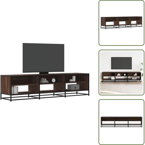 Mobile TV Multistrato - vidaXL Mobile Porta TV Rovere Marrone 180x40x46 cm Legno Multistrato - Mobile TV in Metallo