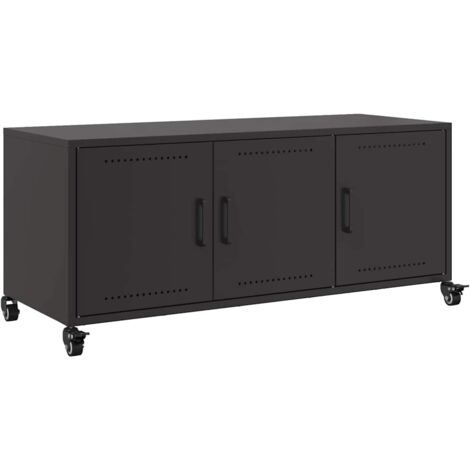 Mobile TV Nero 100,5x39x43,5 cm in Acciaio vidaXL 823674