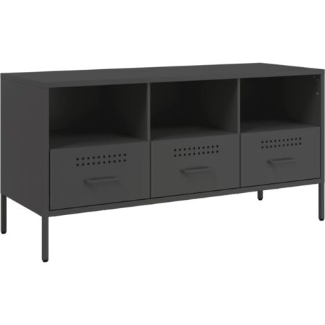 Mobile TV Nero 100,5x39x50,5 cm in Acciaio vidaXL 904877
