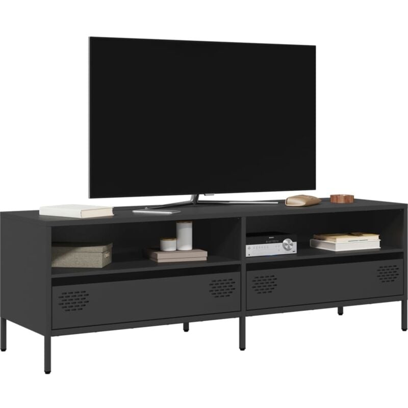 Vidaxl - Mobile tv Nero 135x39x43,5 cm in Acciaio Laminato a Freddo