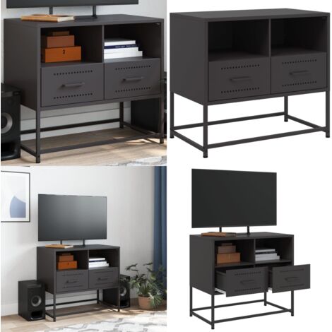 Mobile TV Nero 68x39x60,5 cm in Acciaio - TV in acciaio - TV industriale