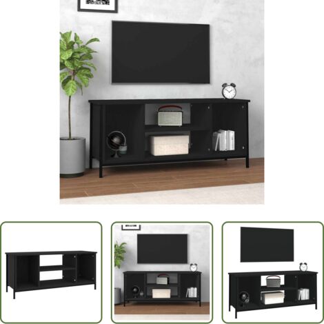 Mobile TV nero -  Mobile Porta TV Nero 102x35x45 cm in Legno Multistrato